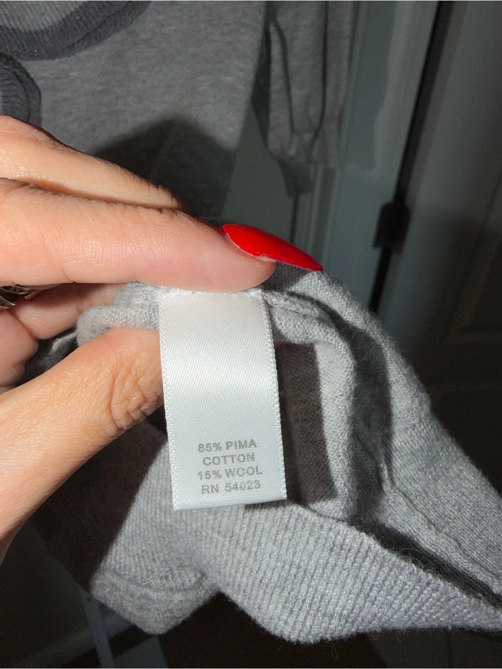 Banana Republic Gray Pima Cotton Wool Ruffle Neck Puff Sleeve Knit Top XS